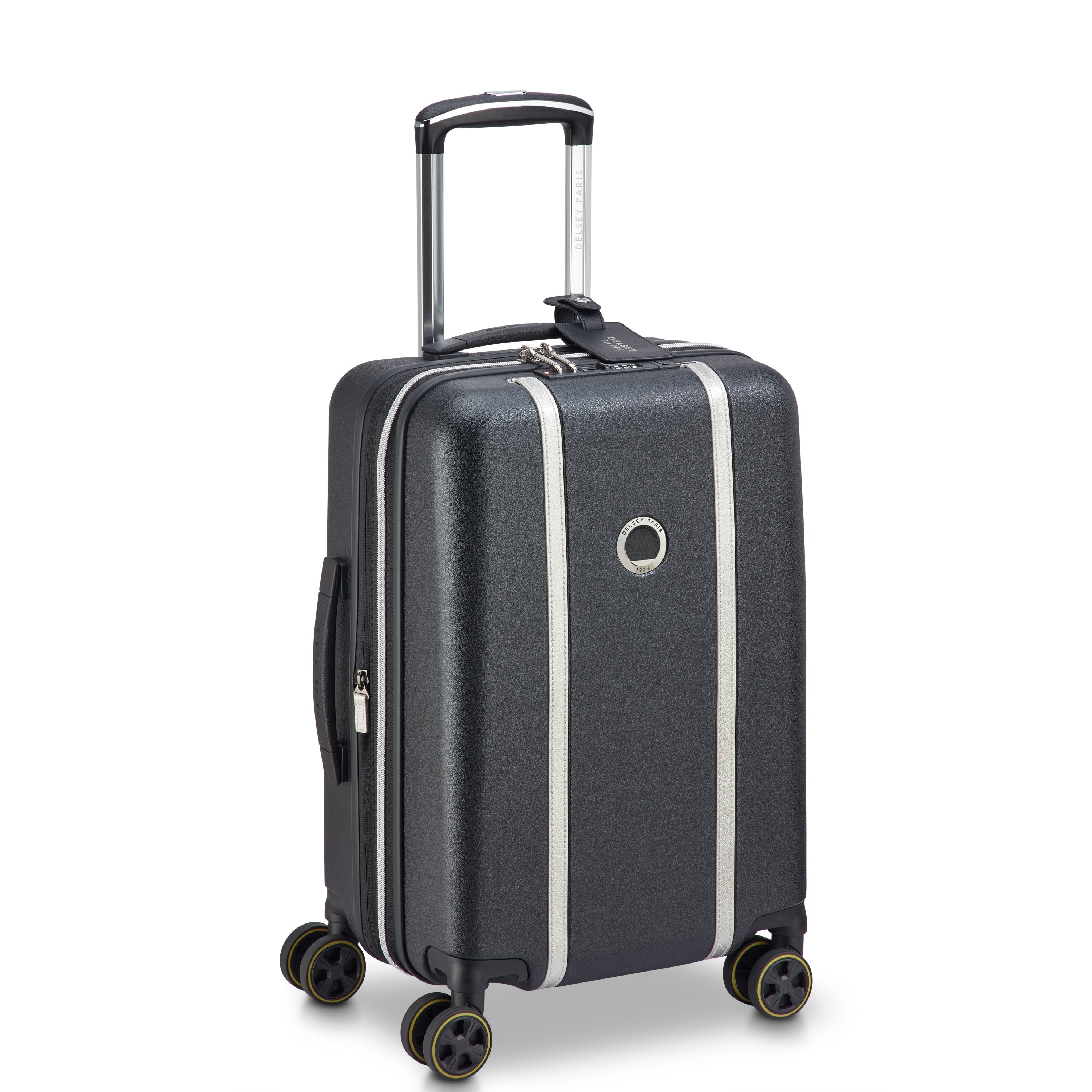 CADENCE| Suitcase Cabin Expandable 55 CM BLACK/SILVER