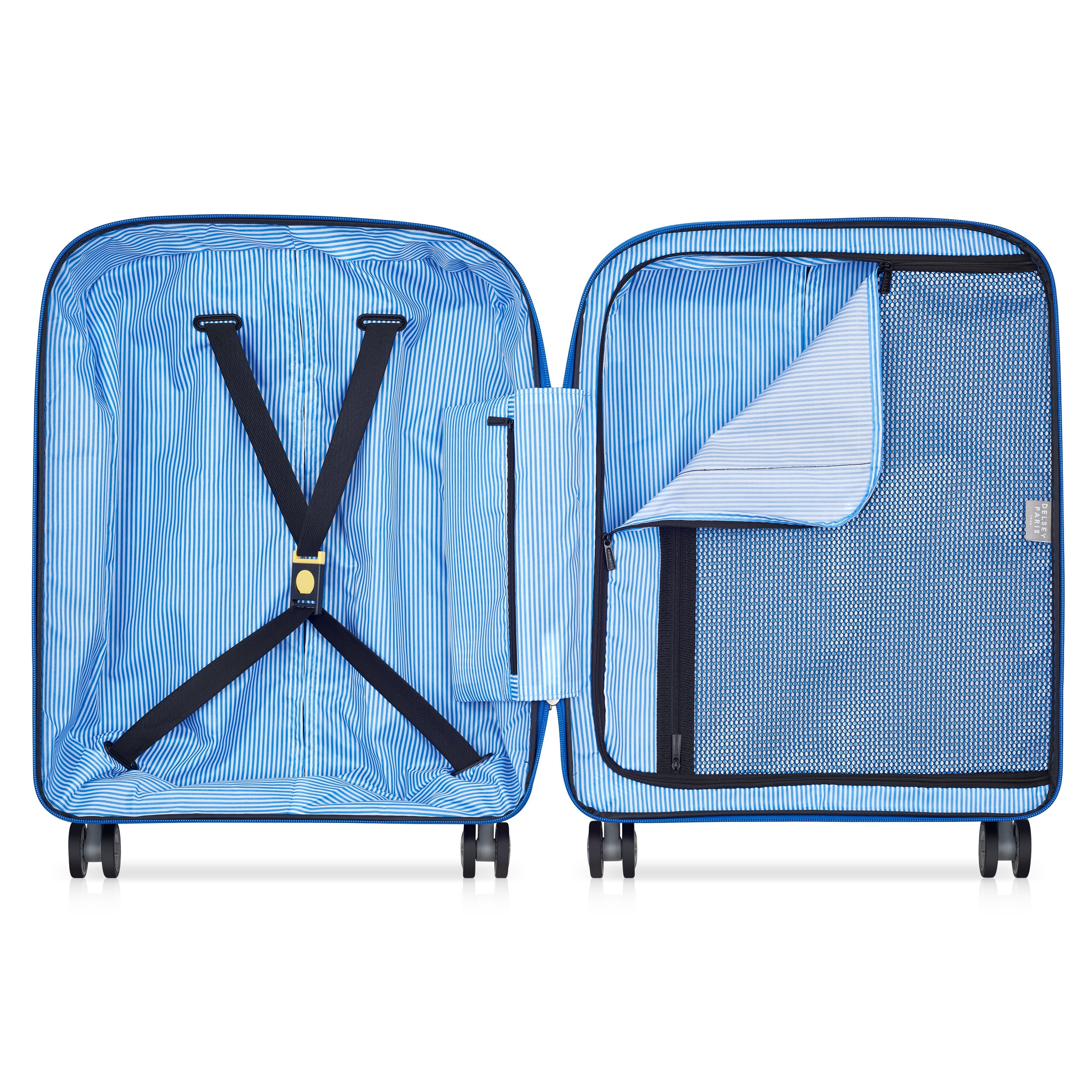 CLAVEL| Koffer Cabine slim 55 CM ELEKTRISCH BLAUW