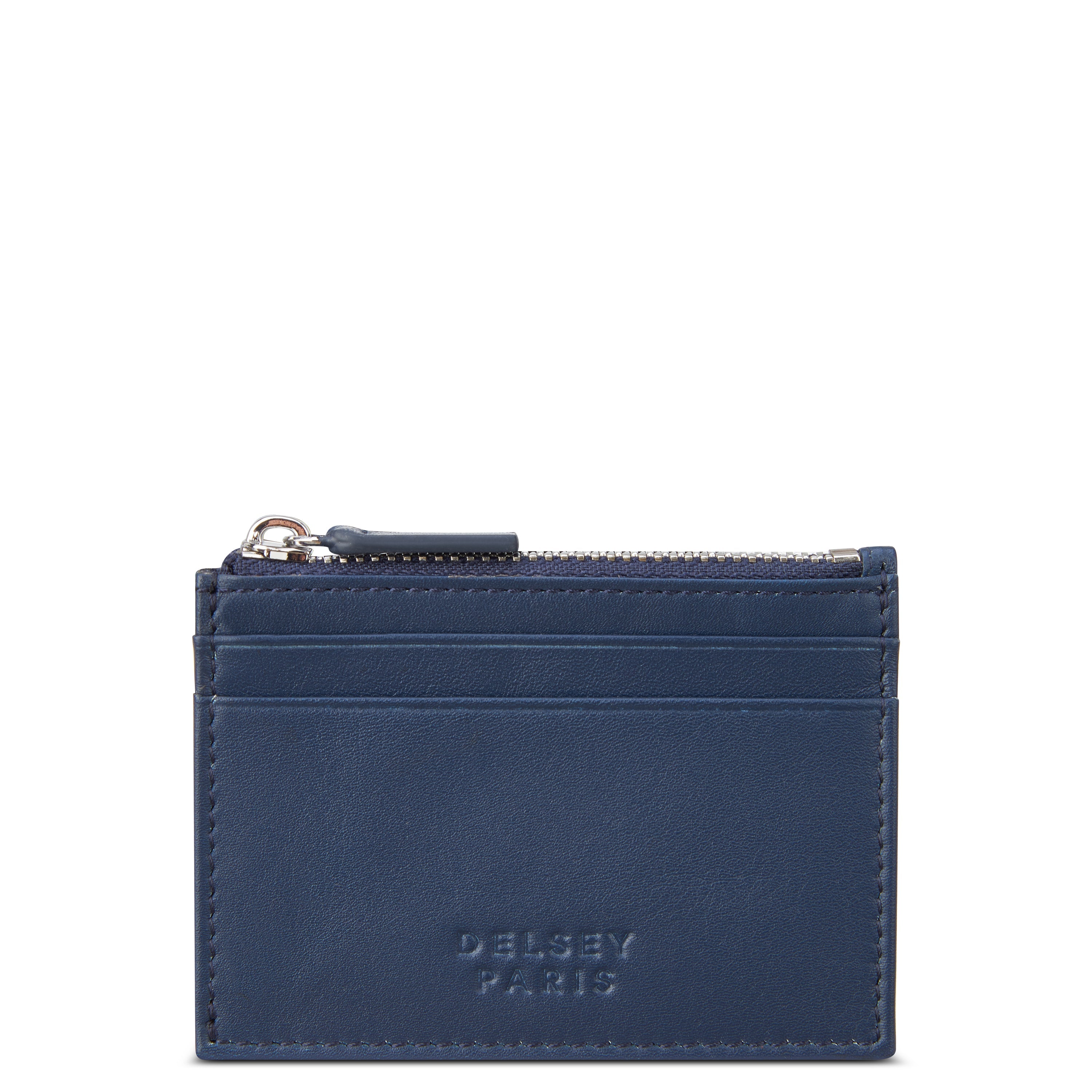 LE CUIR LISSE| Porte-Cartes BLEU MARINE