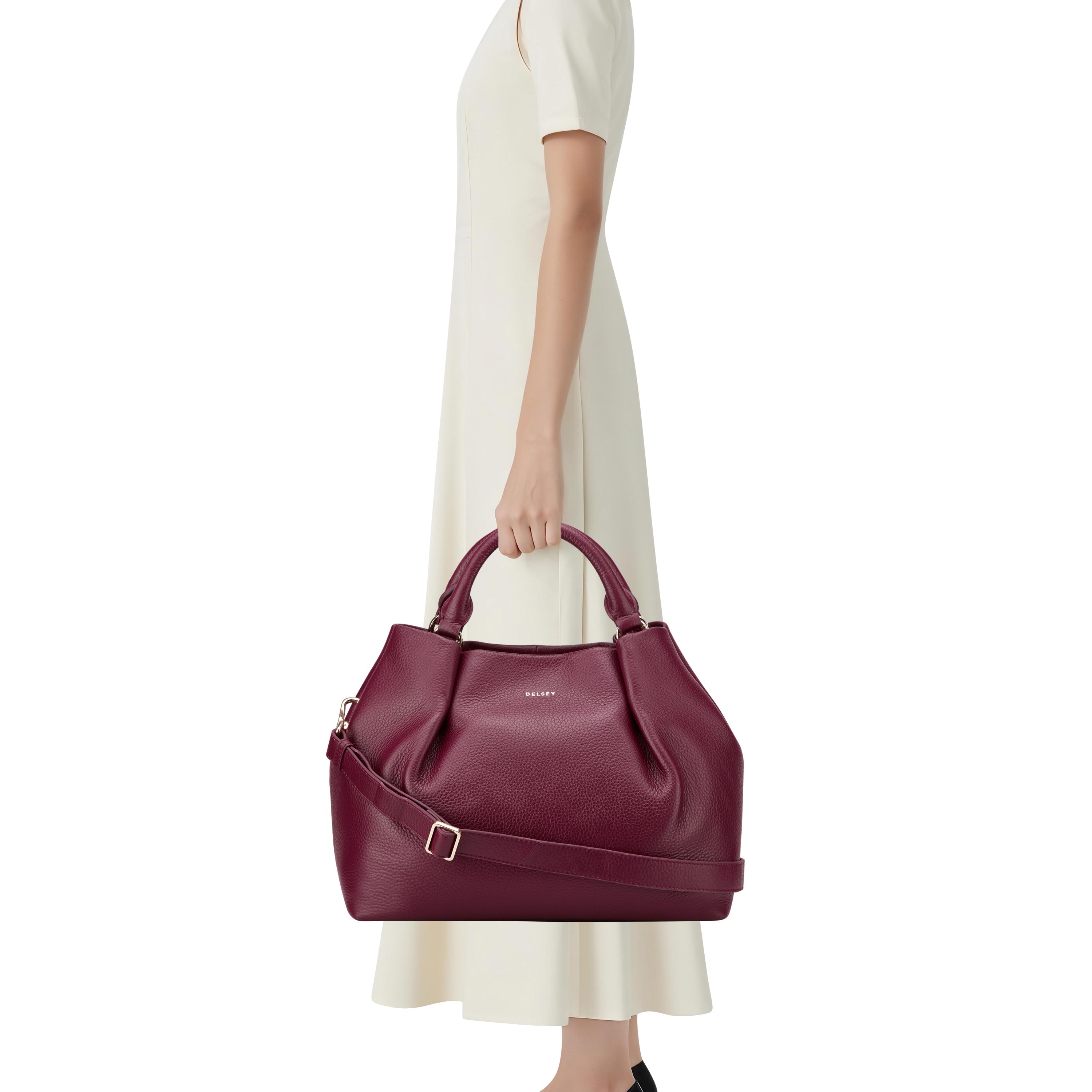 LE CUIR GRAINE| Handtasche BURGUNDERROT