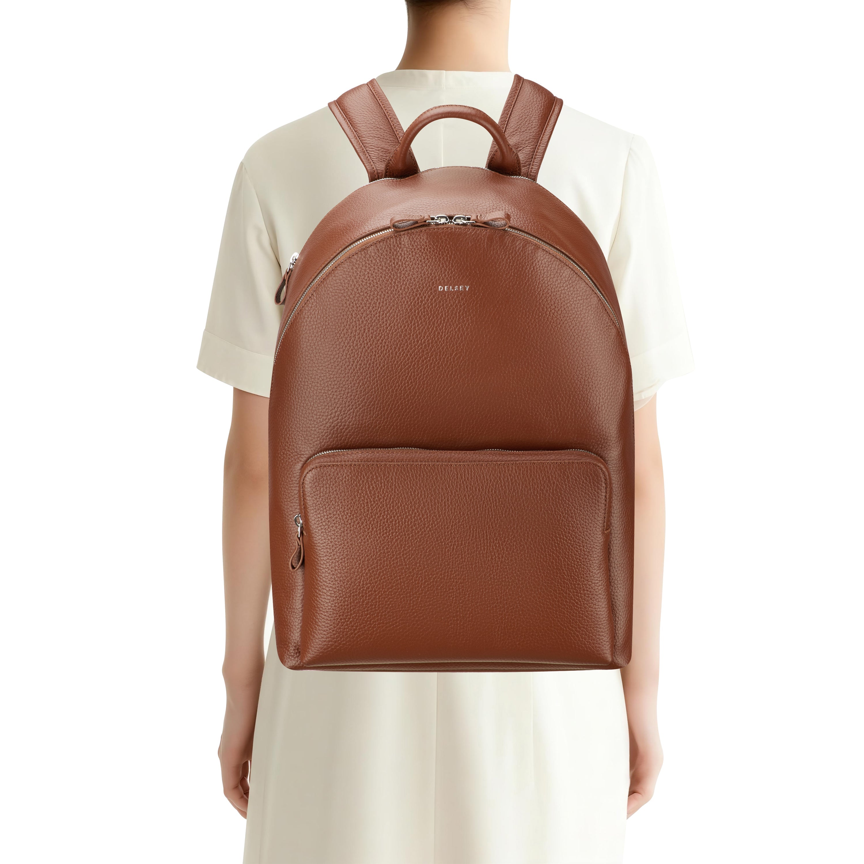 LE CUIR GRAINE| 2-Compartments Backpack 23.52L COGNAC