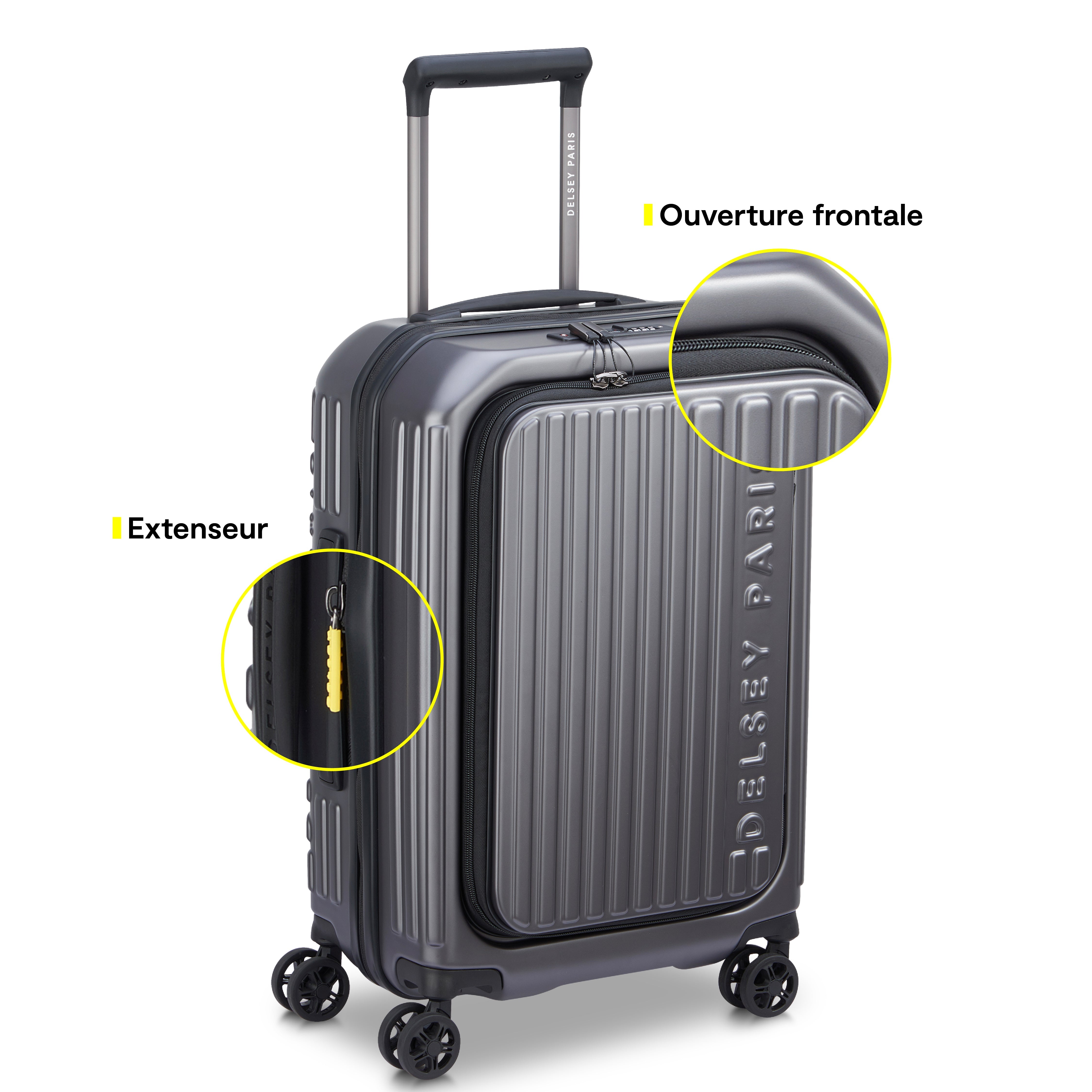 SECURITIME ZIP| Koffer Kabine Erweiterbar 55 CM ANTHRAZIT