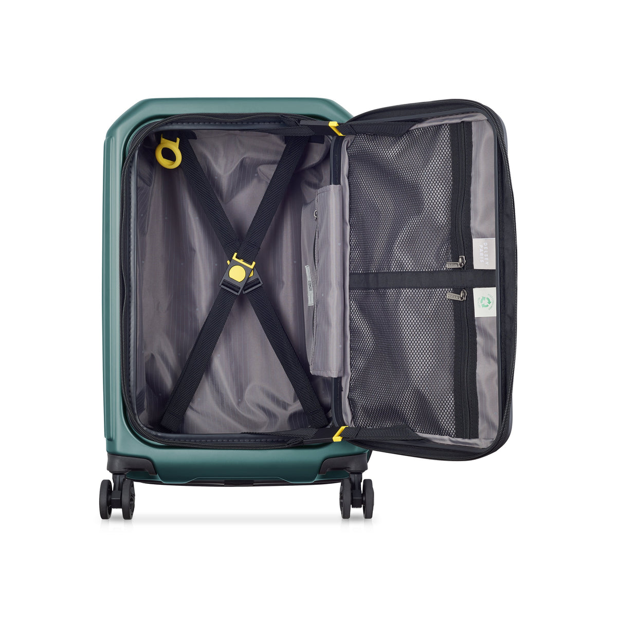 SECURITIME ZIP | Expandable Cabin Suitcase 55 CM deep green