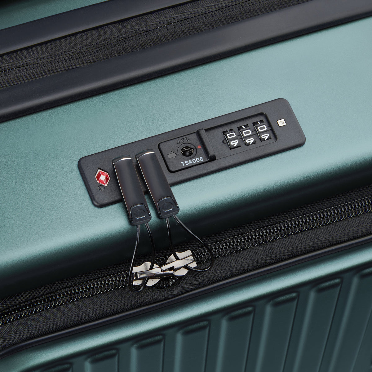 SECURITIME ZIP | Expandable Cabin Suitcase 55 CM deep green
