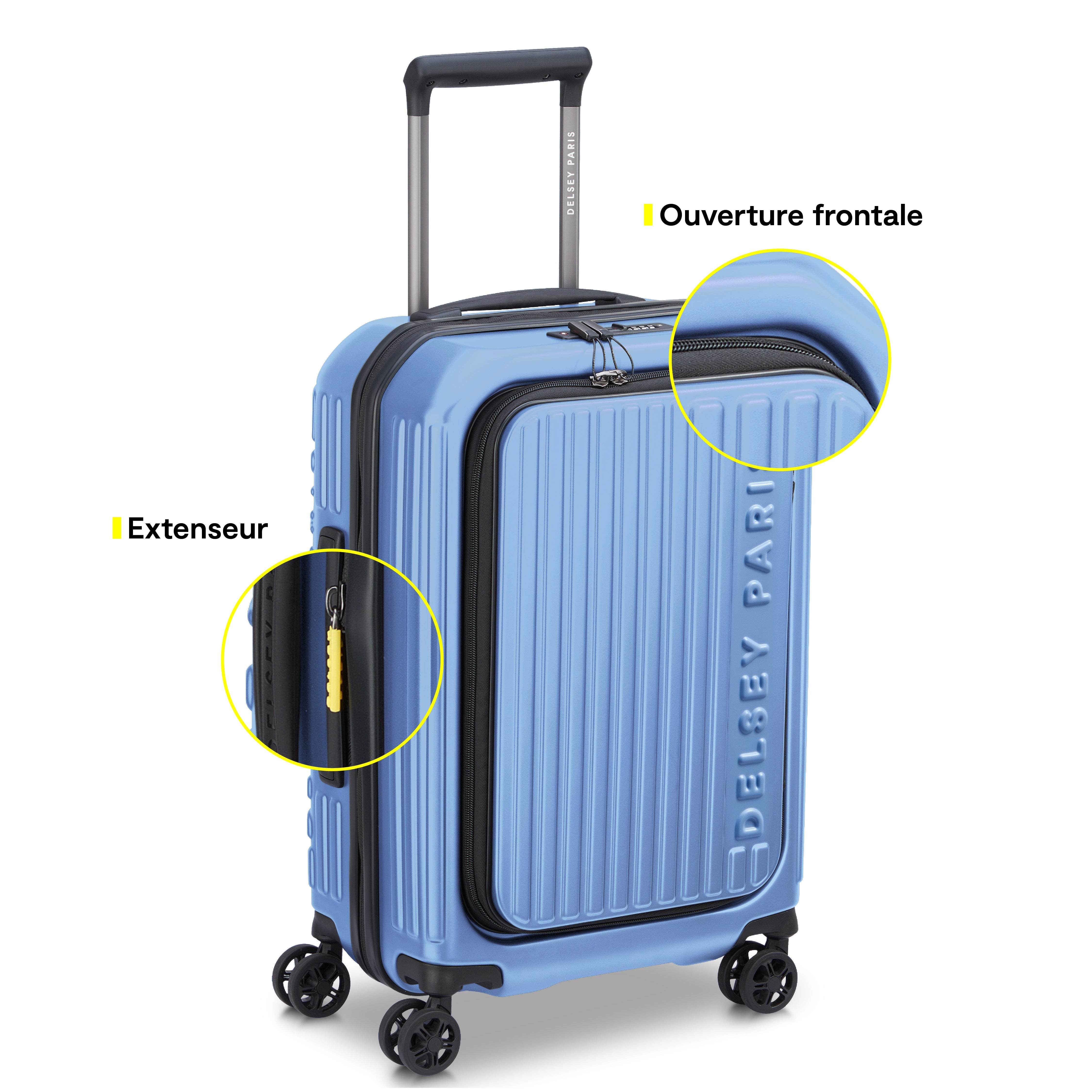 SECURITIME ZIP| Valise Cabine Extensible 55 CM LAVENDER BLEU