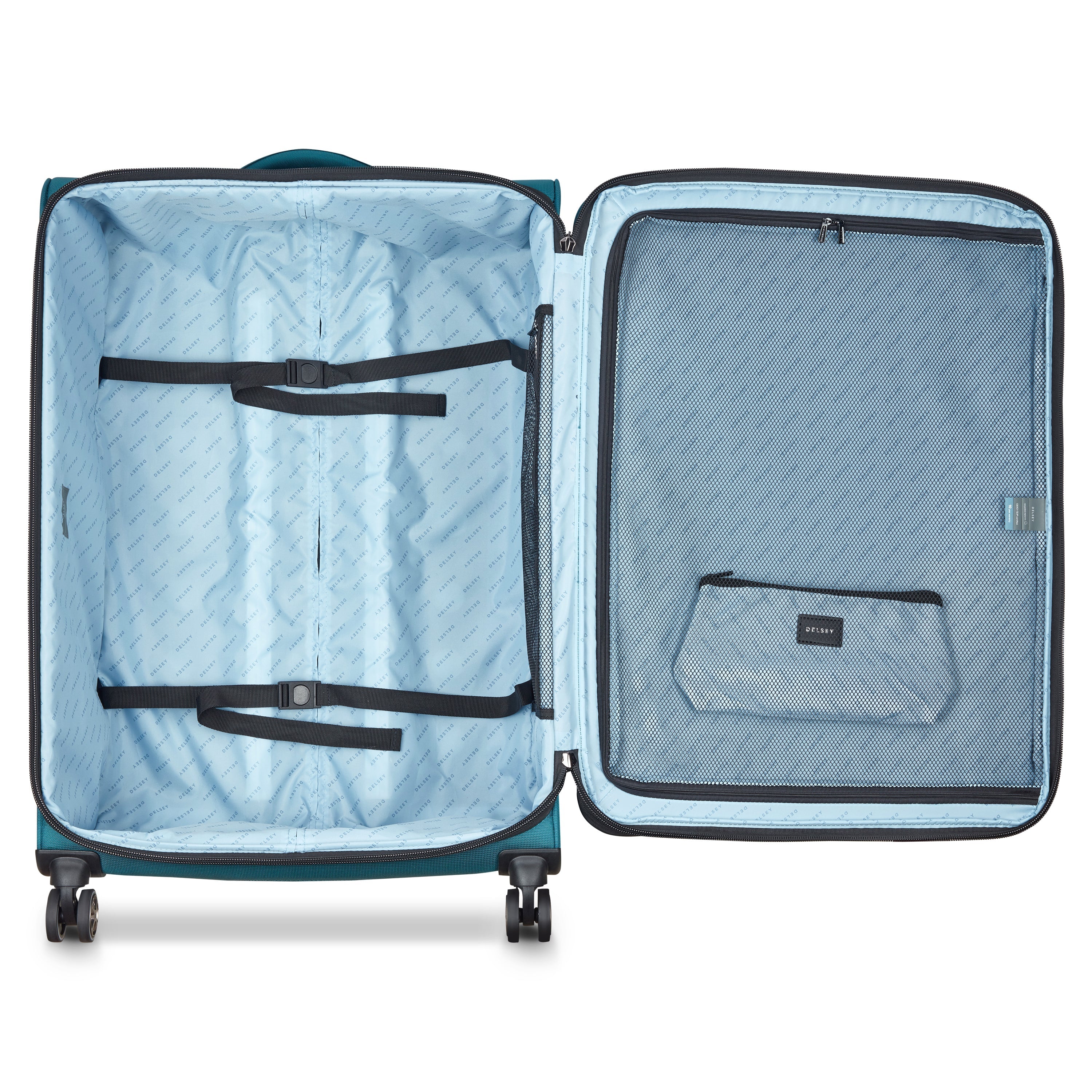 SHADOW DLX| Expandable Extra Large Suitcase Check-In 82 CM TEAL BLUE