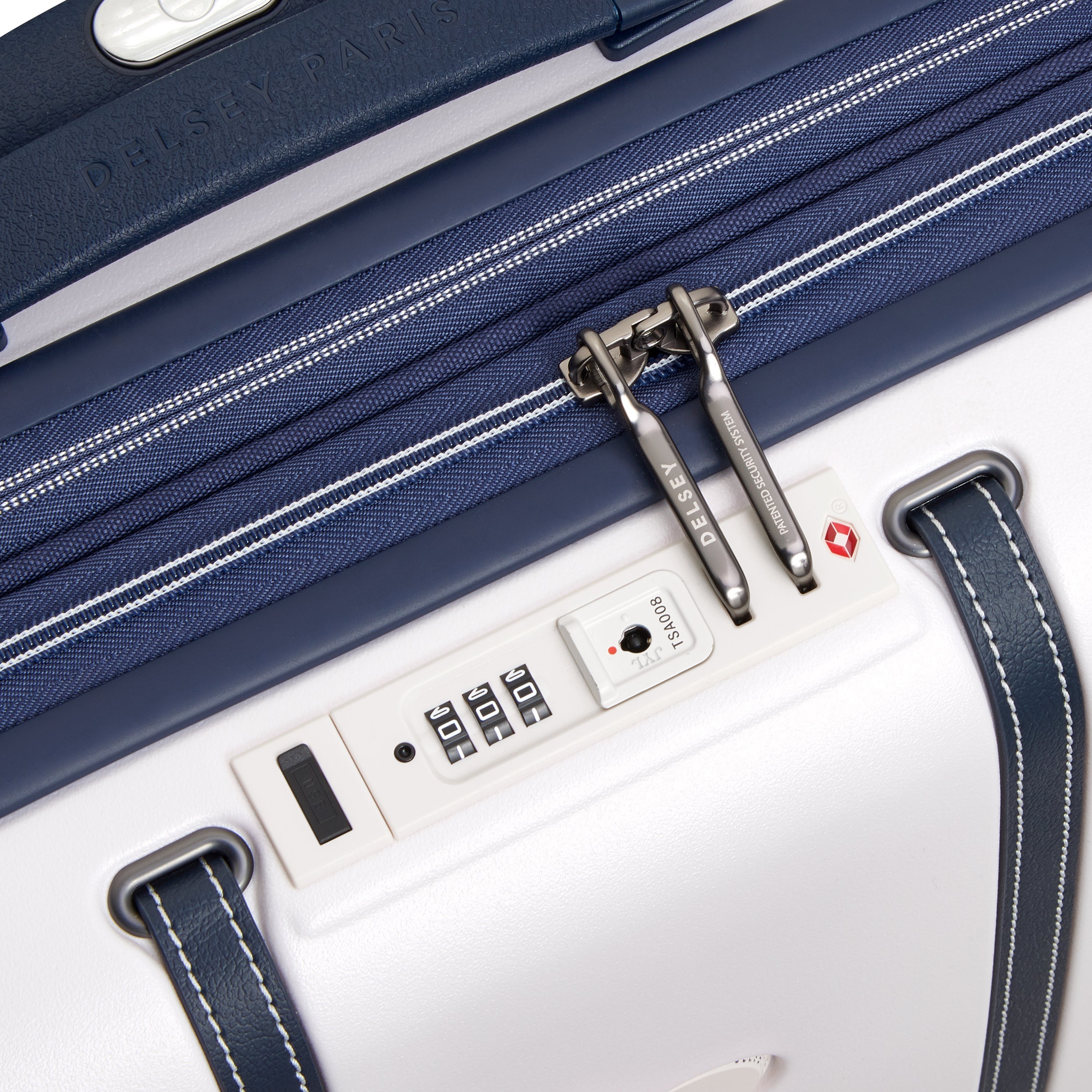 CADENCE| Suitcase Cabin slim Expandable 54.5 CM IVORY/NAVY