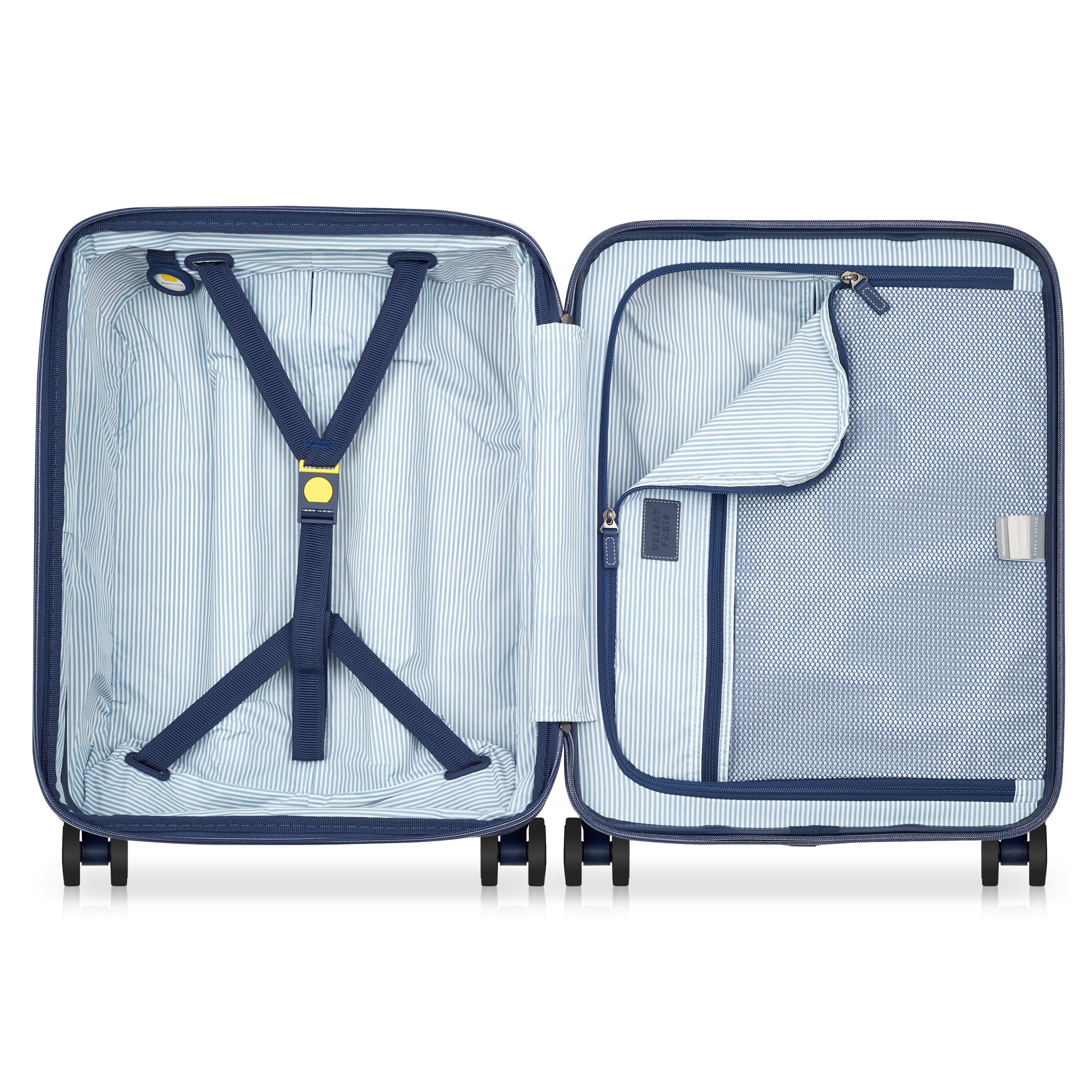 CADENCE| Suitcase Cabin slim Expandable 54.5 CM IVORY/NAVY