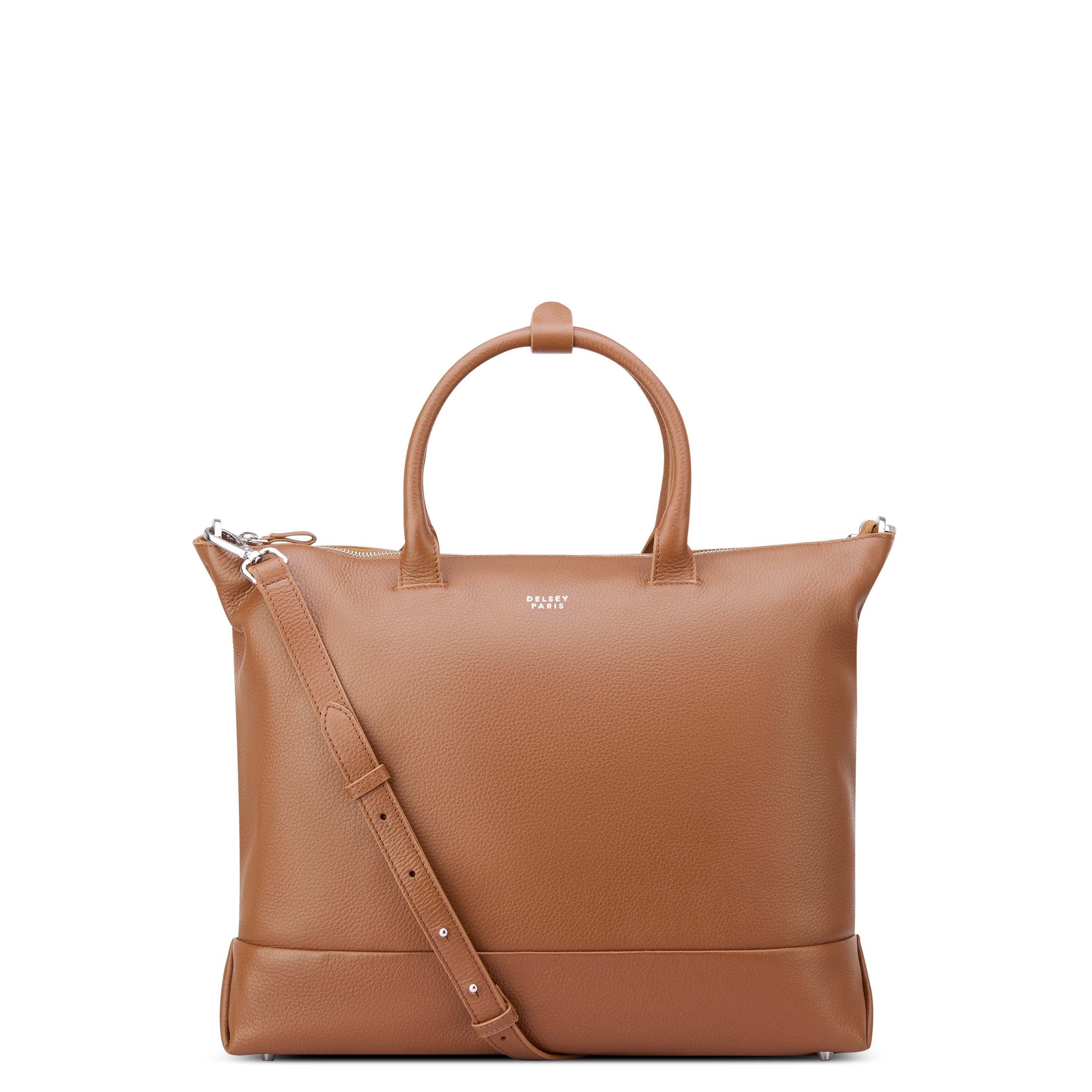 LE CUIR GRAINE| Sac Cabas 34 CM COGNAC