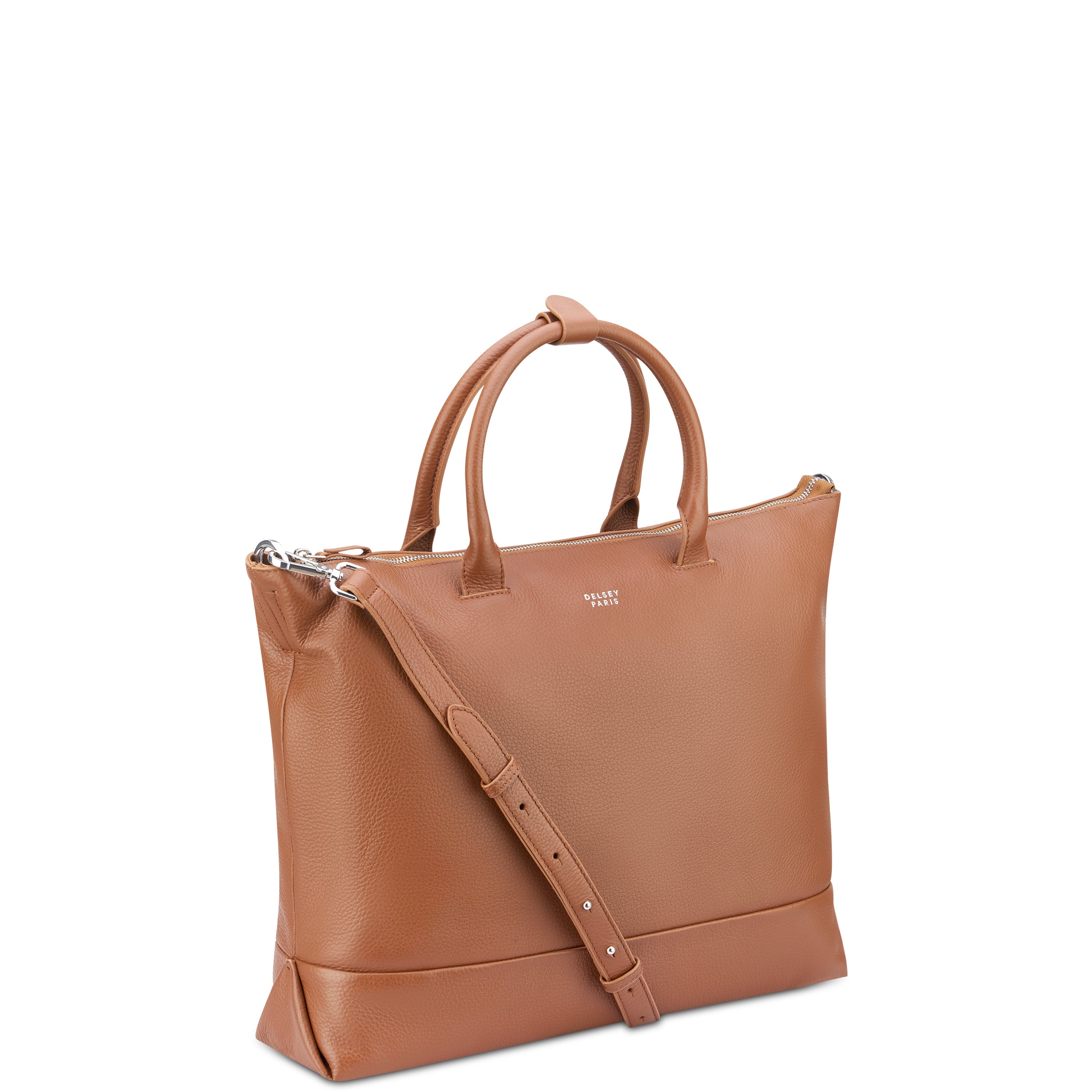 LE CUIR GRAINE| Sac Cabas 34 CM COGNAC