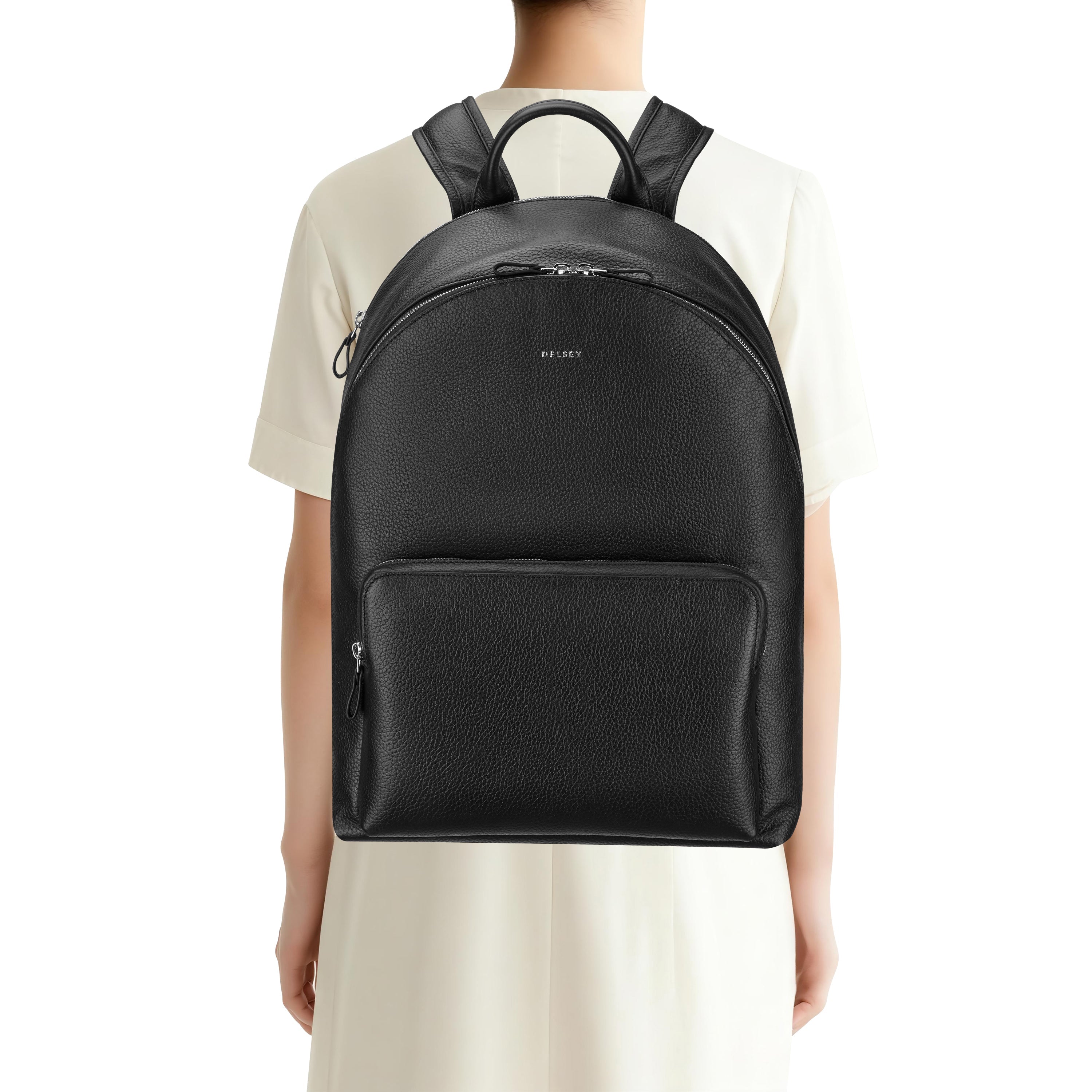LE CUIR GRAINE| 2-Compartments Backpack 23.52L BLACK
