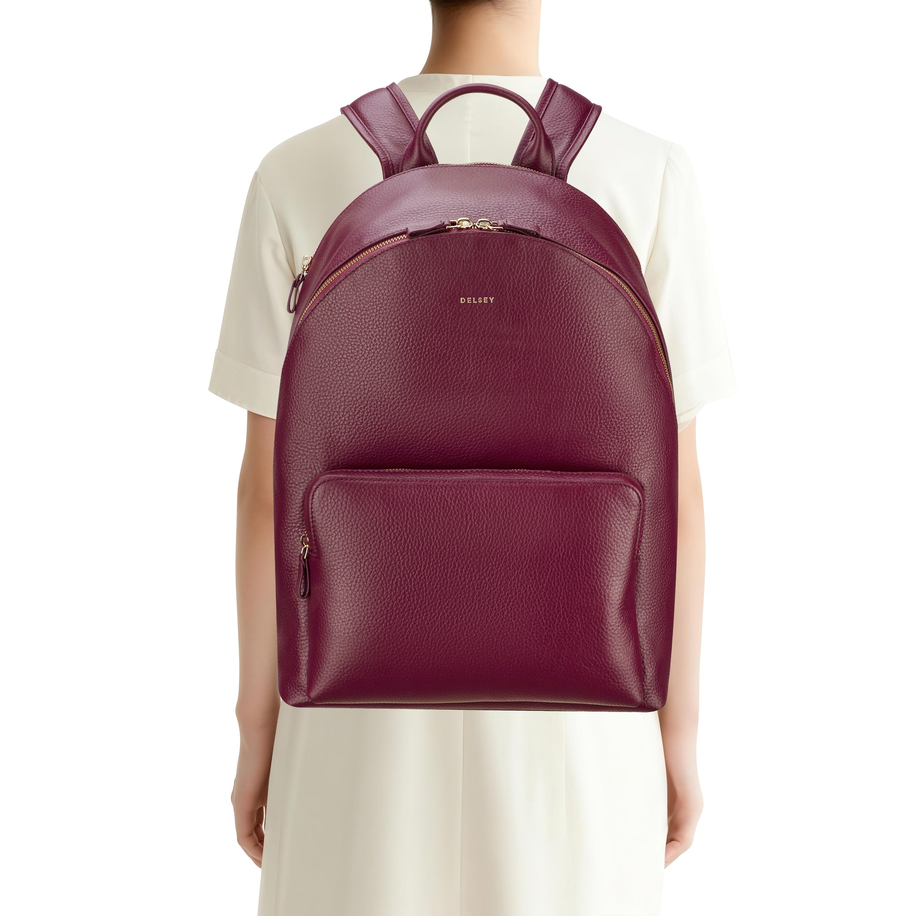 LE CUIR GRAINE| 2-Compartments Backpack 23.52L BURGUNDY