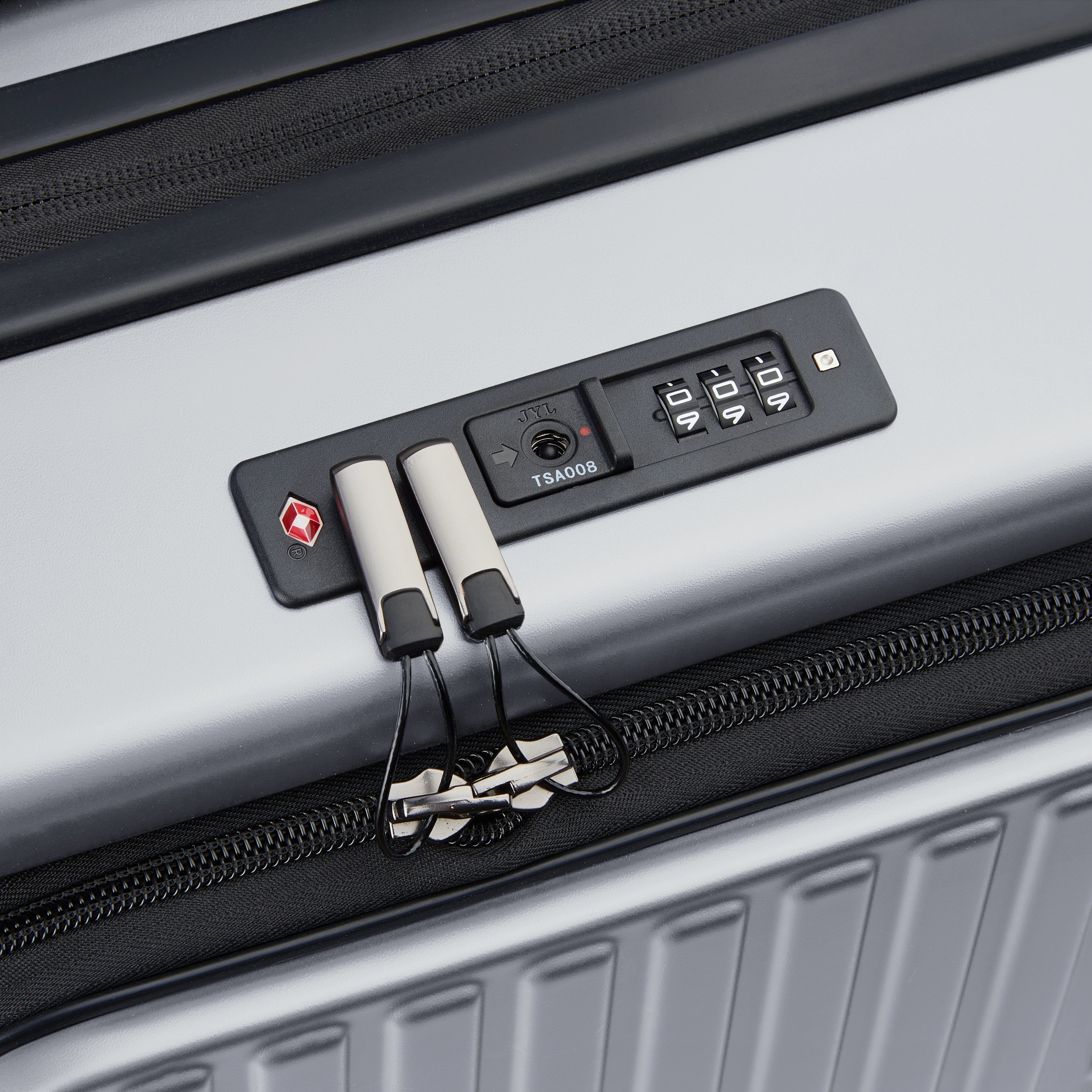 SECURITIME ZIP | Valise Cabine Extensible 55 CM ARGENT