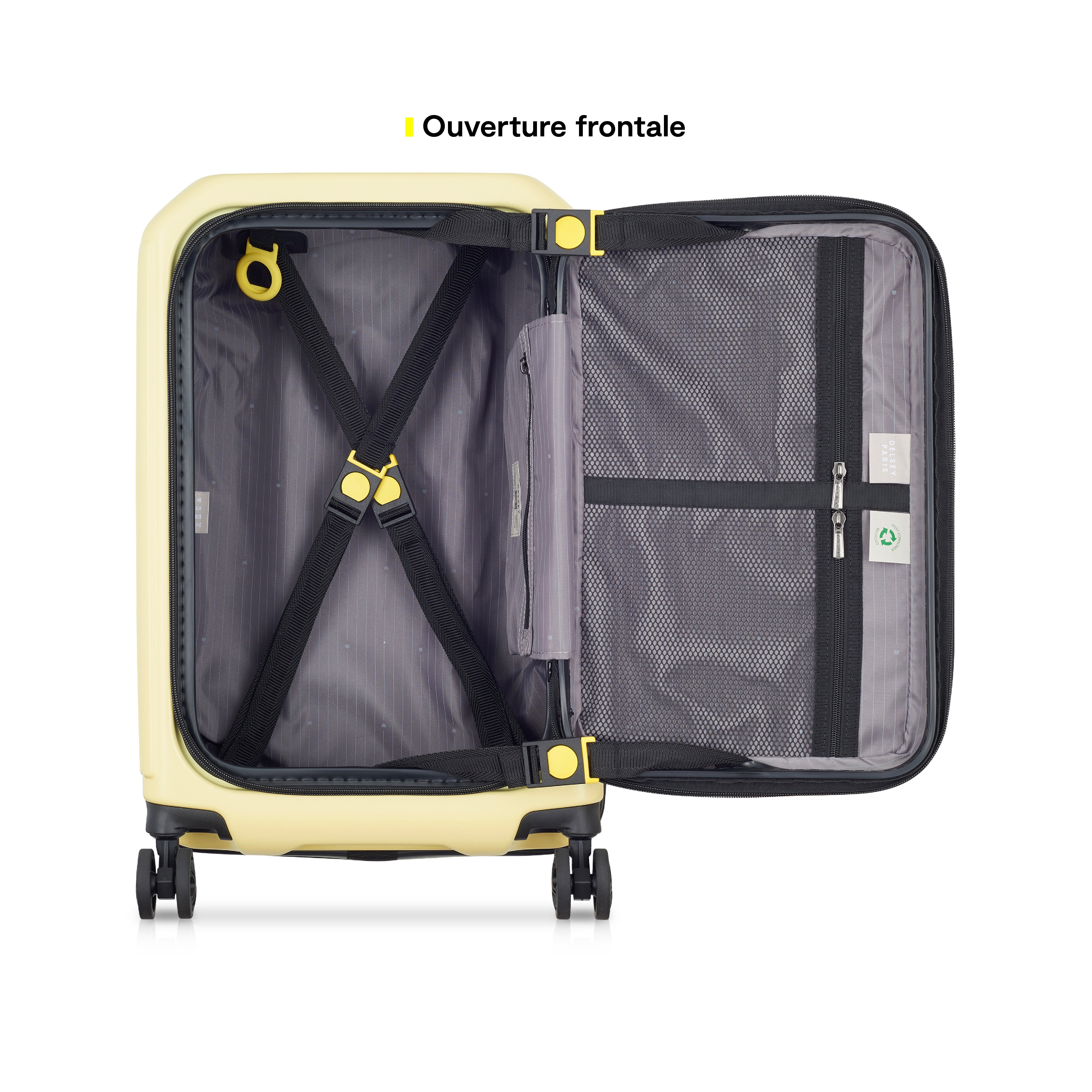 SECURITIME ZIP| Suitcase Cabin Expandable 55 CM PALE YELLOW